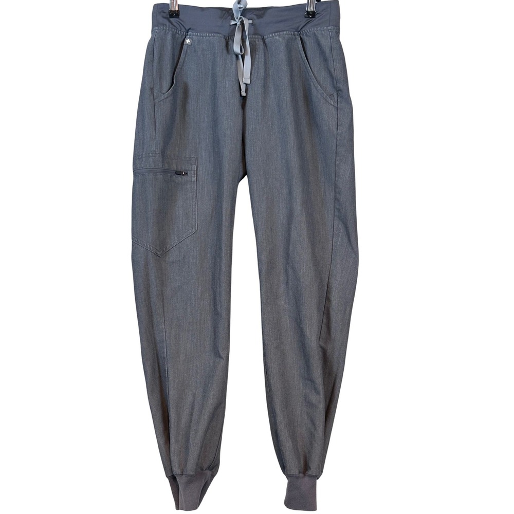 FIGS Zamora Jogger Scrub Pants Charcoal Gray Heather W18SW2005 Womens Small XS‎